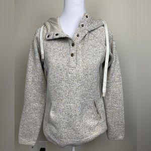 Thread and Supply quarter snap hoodie, tan Heather. Size Small EUC
